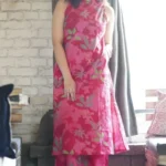 Cotton Pink Sleeveless Kurti Palazzo Set​