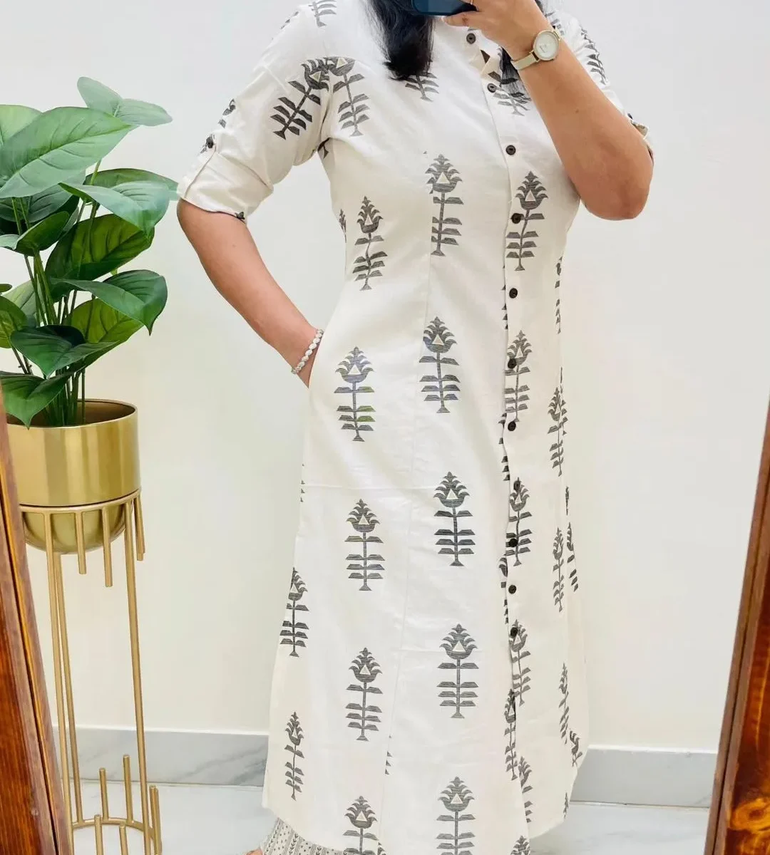 Off White Imported Floral Print Co-Ord Set