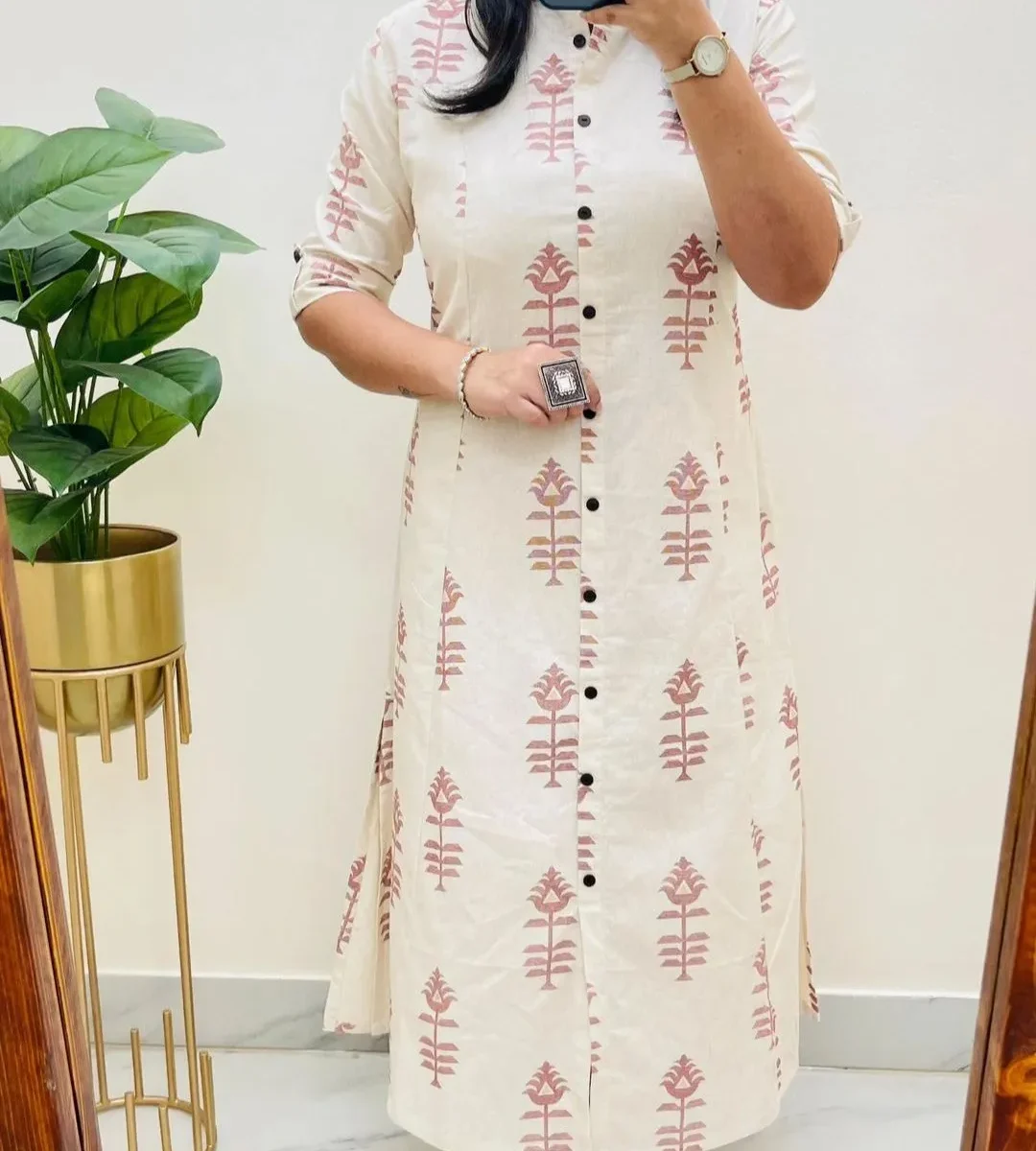 White Professional Office Wear Kurti Set