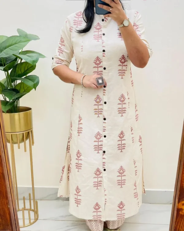 White Professional Office Wear Kurti Set