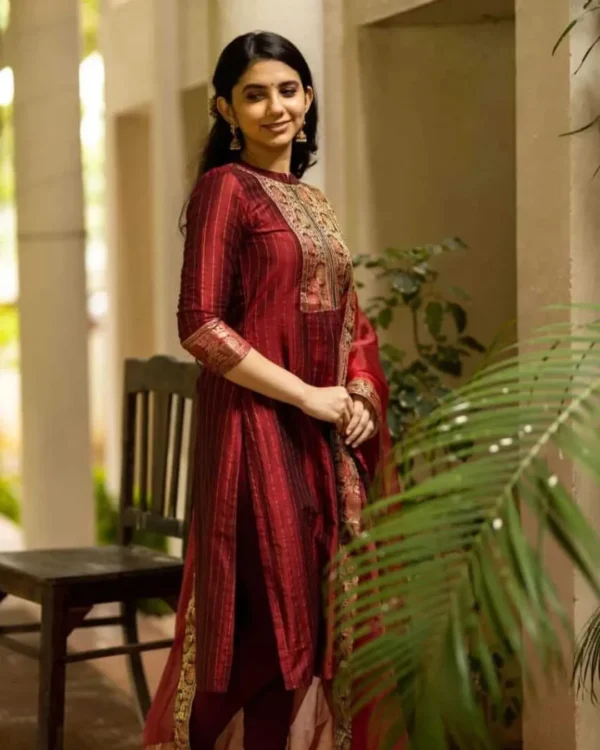 Cotton Kurti Pant Dupatta Party Wear Set