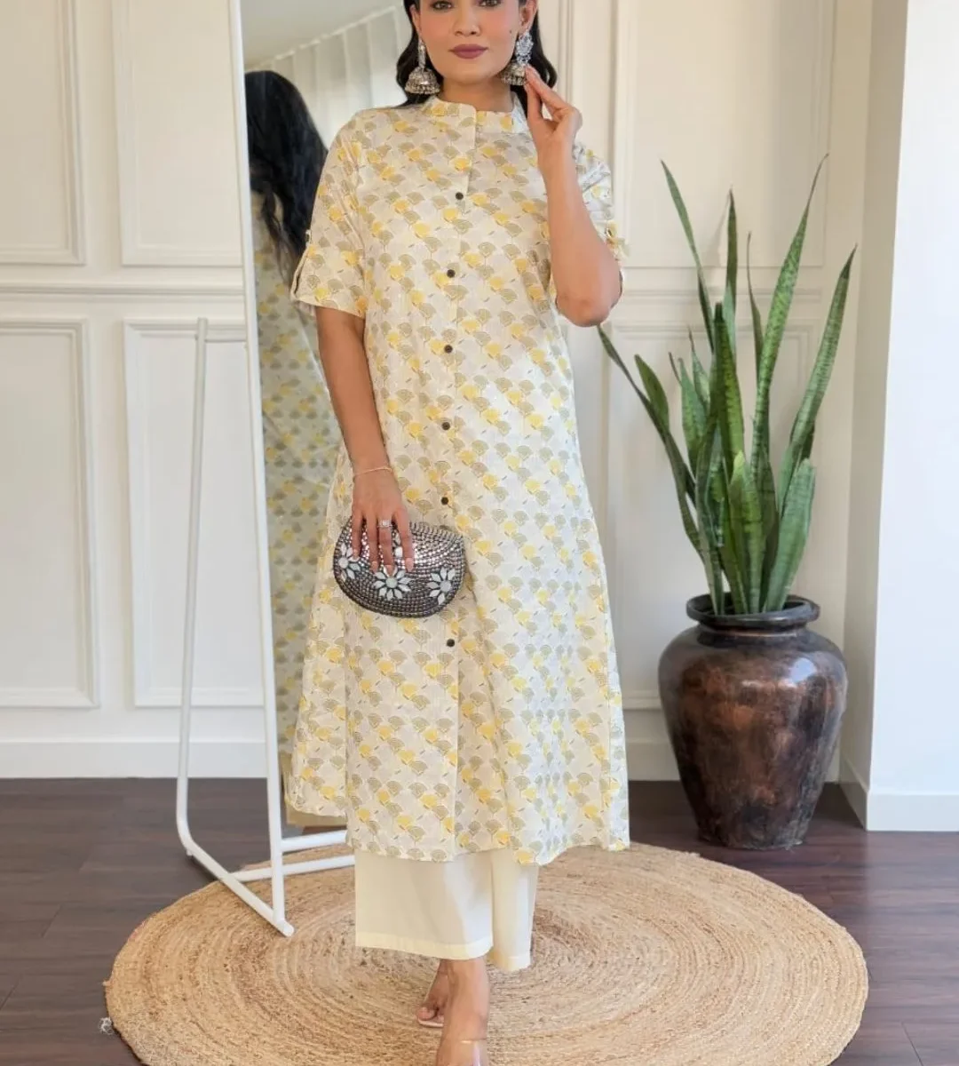Cotton Office Wear Formal Kurti Pant Set​