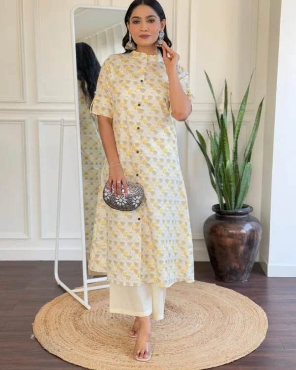 Cotton Office Wear Formal Kurti Pant Set​