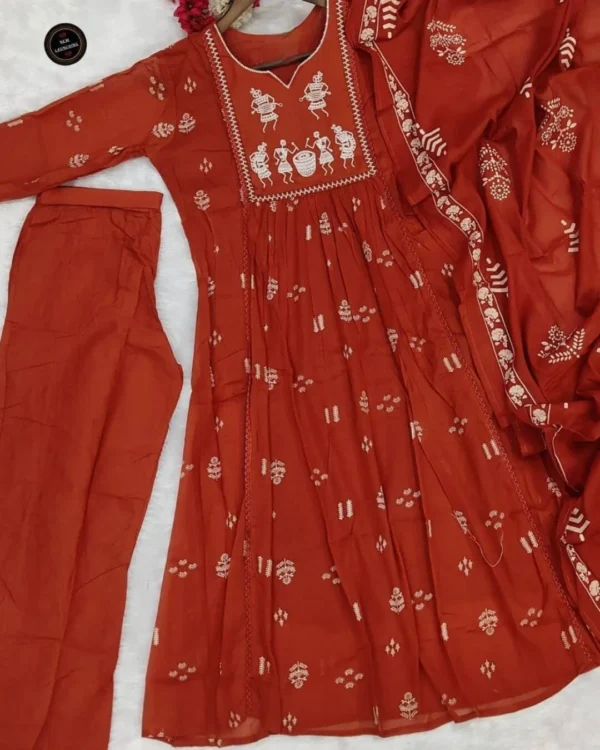 Cotton Women Flared Anarkali Suit Set