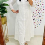White Color Cotton Office Wear Kurti Set
