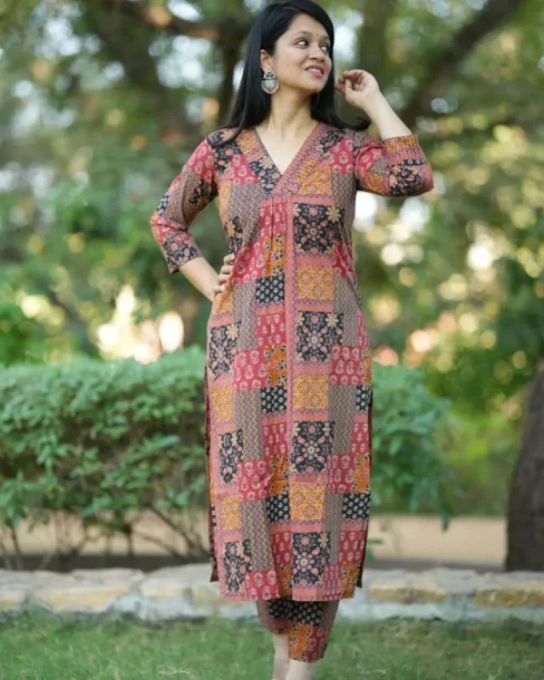 Cotton Office Wear Kurti Pant Set