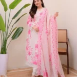 Cotton Floral Print Kurti Pant Dupatta Set