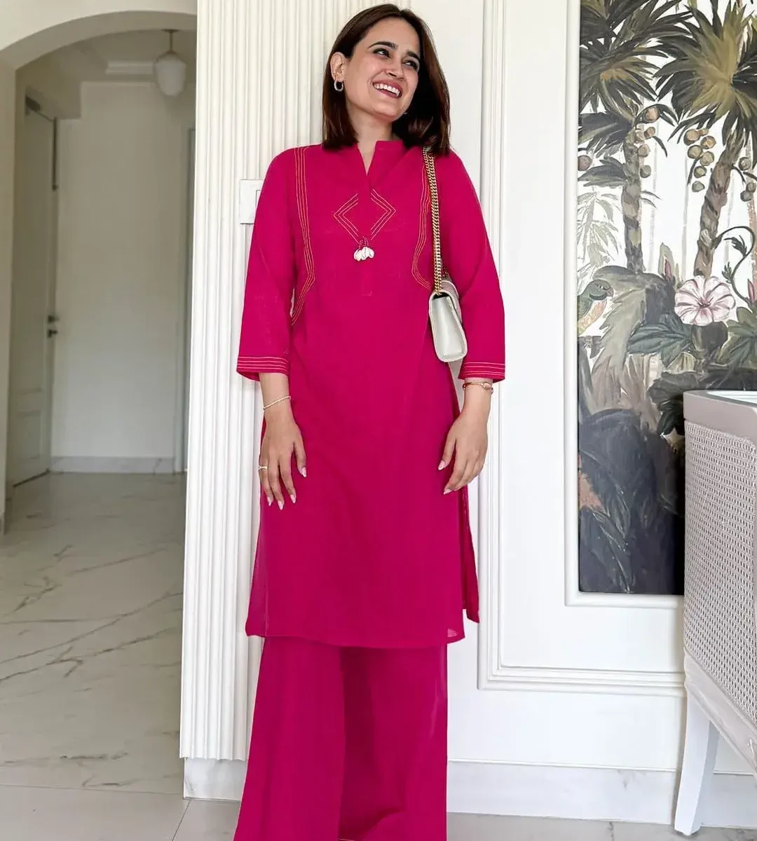 Cotton Office Wear Formal Kurti Pant Set​