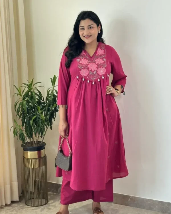 Cotton Office Wear Kurti Pant Set 1