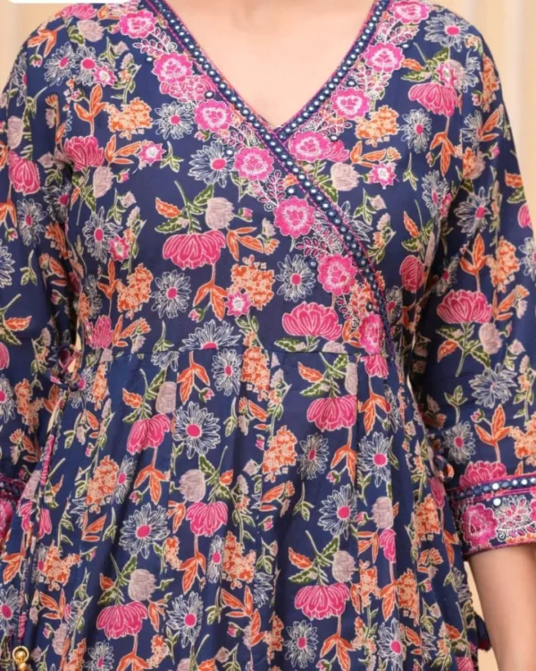 Cotton Women Flared Anarkali Suit Set Front