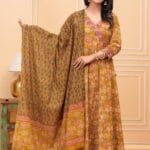 Floral Print Anarkali Suit Set