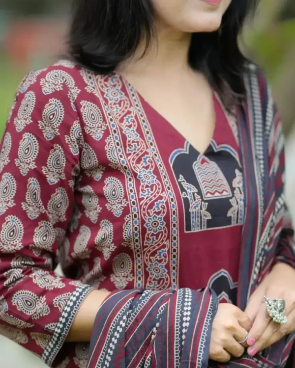 Jaipuri Print Cotton Suit Set ​ Front