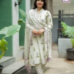 Off White Cotton Suit Set