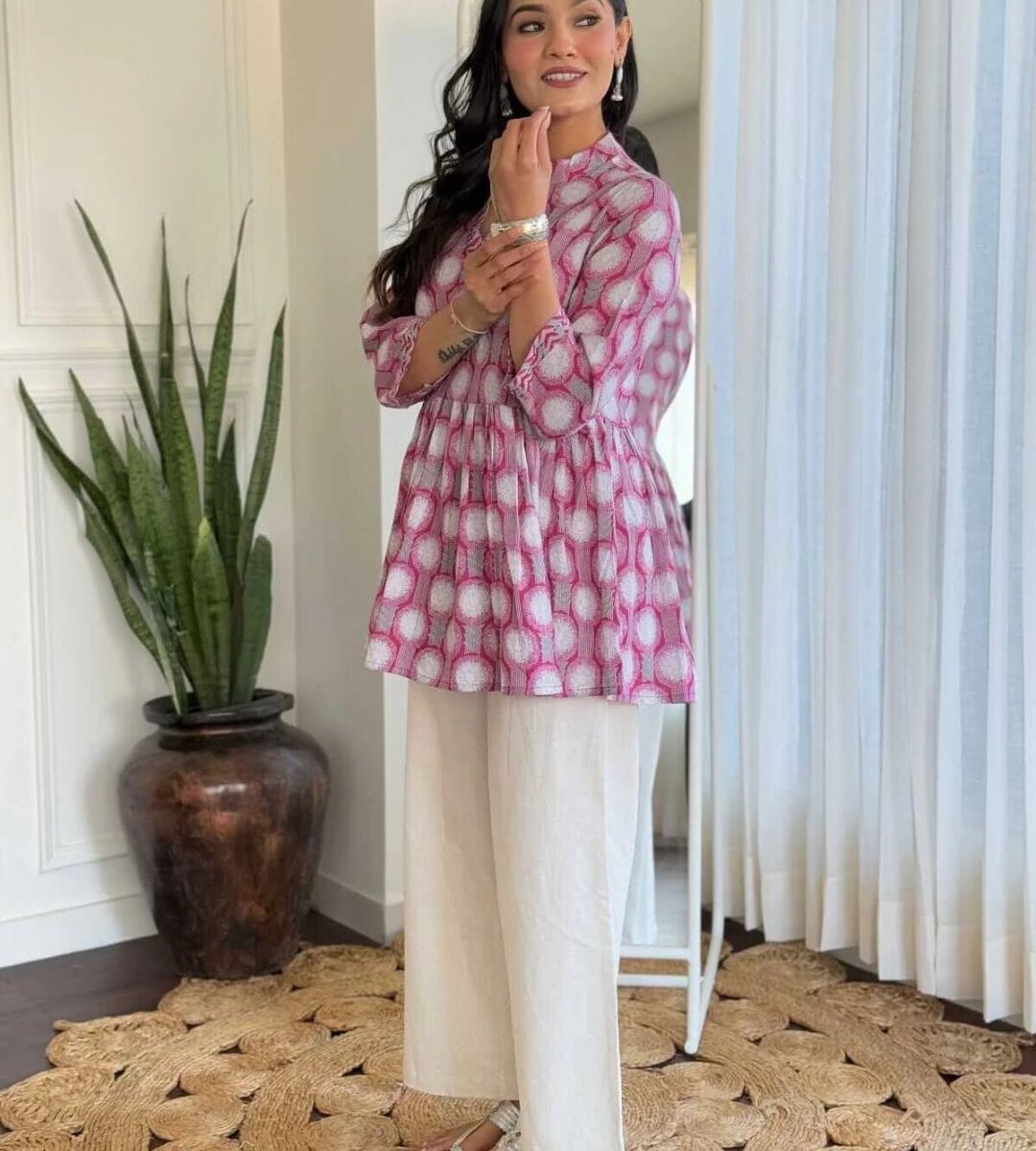 Angrakha Style Cotton Co-Ord Set