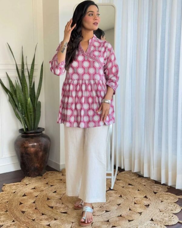 Angrakha Style Cotton Co-Ord Set