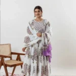 Printed White Kurti Set With Dupatta Set