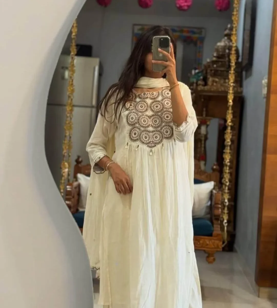 Off White Color Salwar Suit​ With Dupatta 1