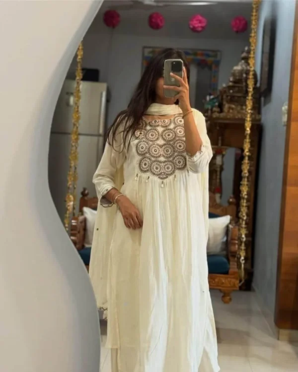 Off White Color Salwar Suit​ With Dupatta 1