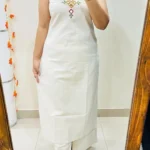 Office Wear White Kurti With Pant Set