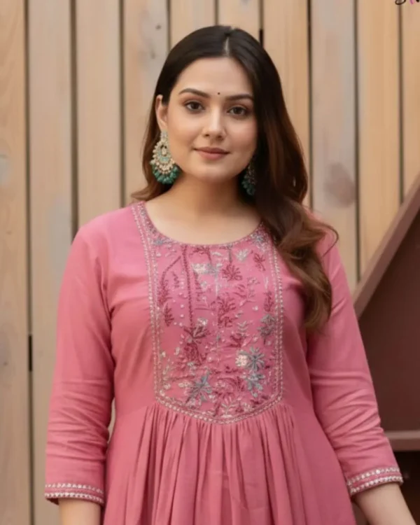 Printed Cotton Anarkali Suit Set