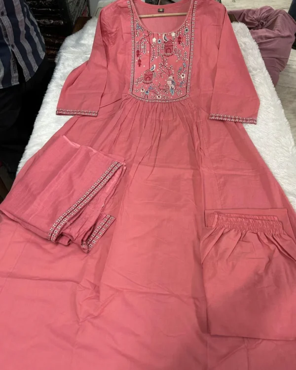 Printed Cotton Anarkali Suit Set