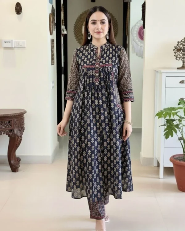 Cotton Kurti Pant Dupatta Party Wear Set