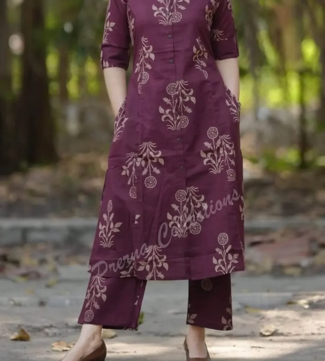 Cotton Printed Office Wear Co-Ord Se