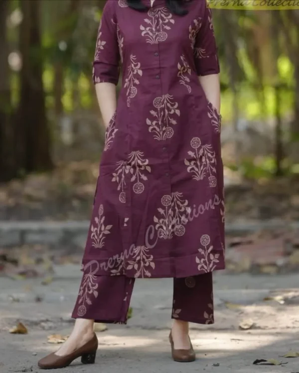 Cotton Printed Office Wear Co-Ord Se