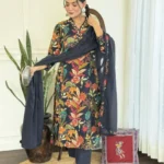 Printed Black And White Cotton Suit Set