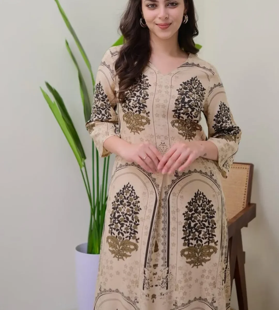 Office Wear Cotton Printed Kurti Pant Set