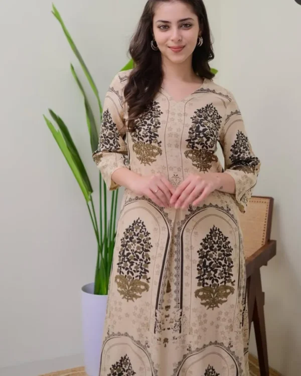 Office Wear Cotton Printed Kurti Pant Set