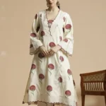 White Color Cotton Printed Kurti Pant Set