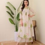 White Flared Kurti Pant Set