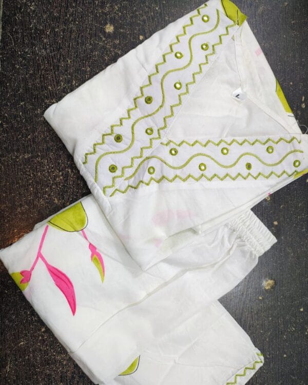 White Flared Kurti Pant Set 2
