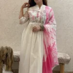 White Suit With Dupatta Set ​