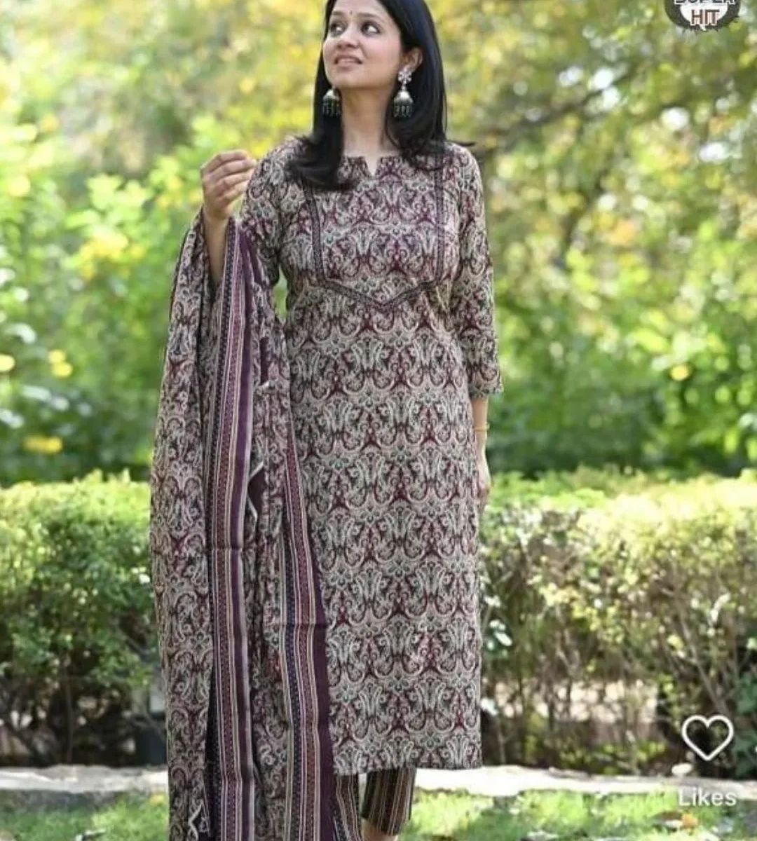 Cotton Sanganeri Print Suit Set