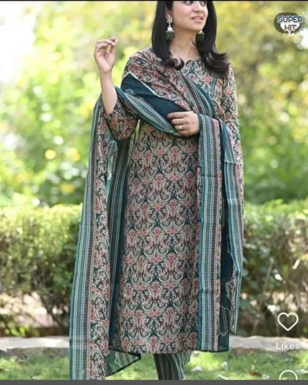 Summer Printed Cotton Suit Set