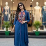 Sky Blue Cotton Kurta Set with Dupatta