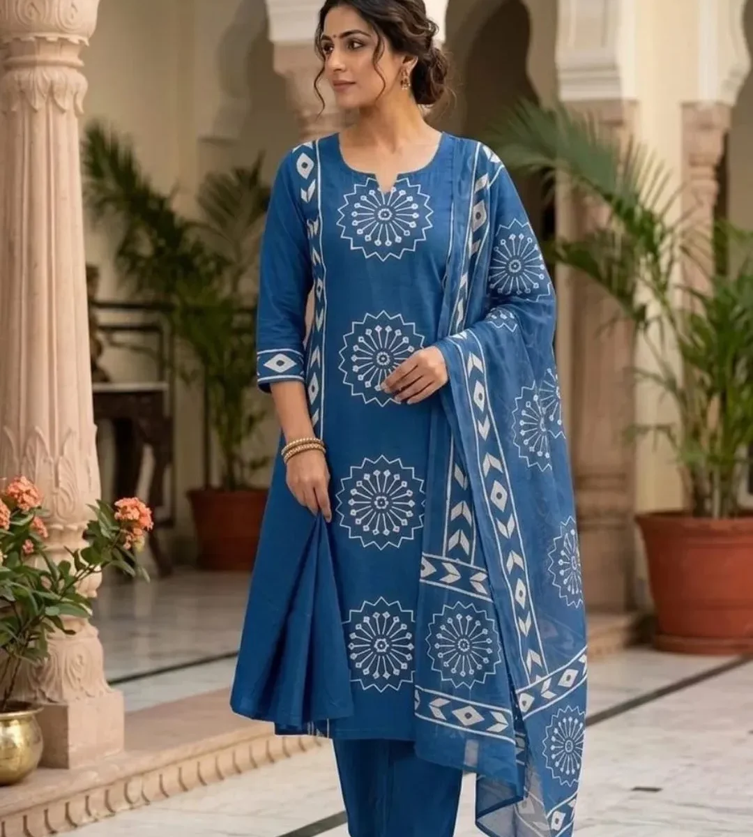 Mal Cotton Suit With Mal Cotton Dupatta