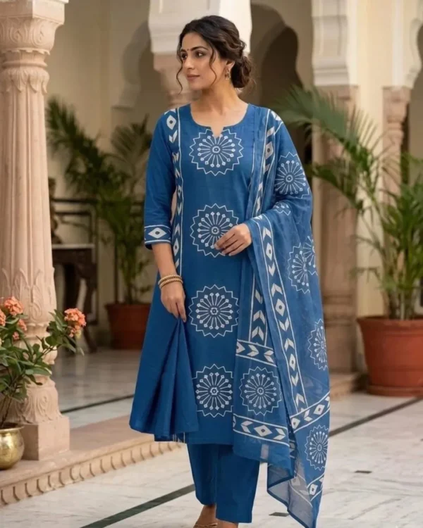 Mal Cotton Suit With Mal Cotton Dupatta