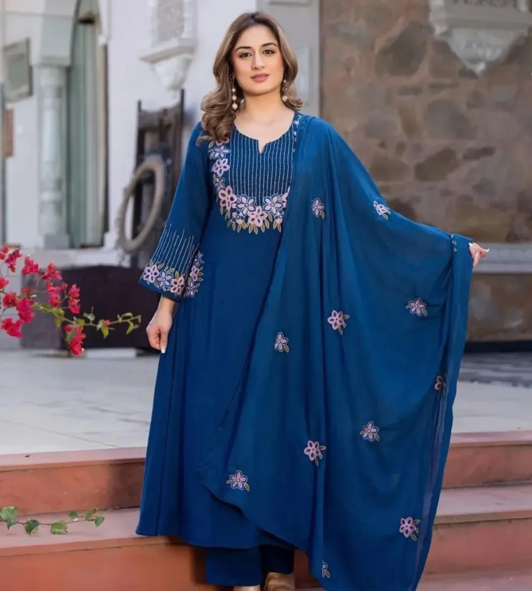 Elegant Mal Cotton Kurti Pant Dupatta  Set