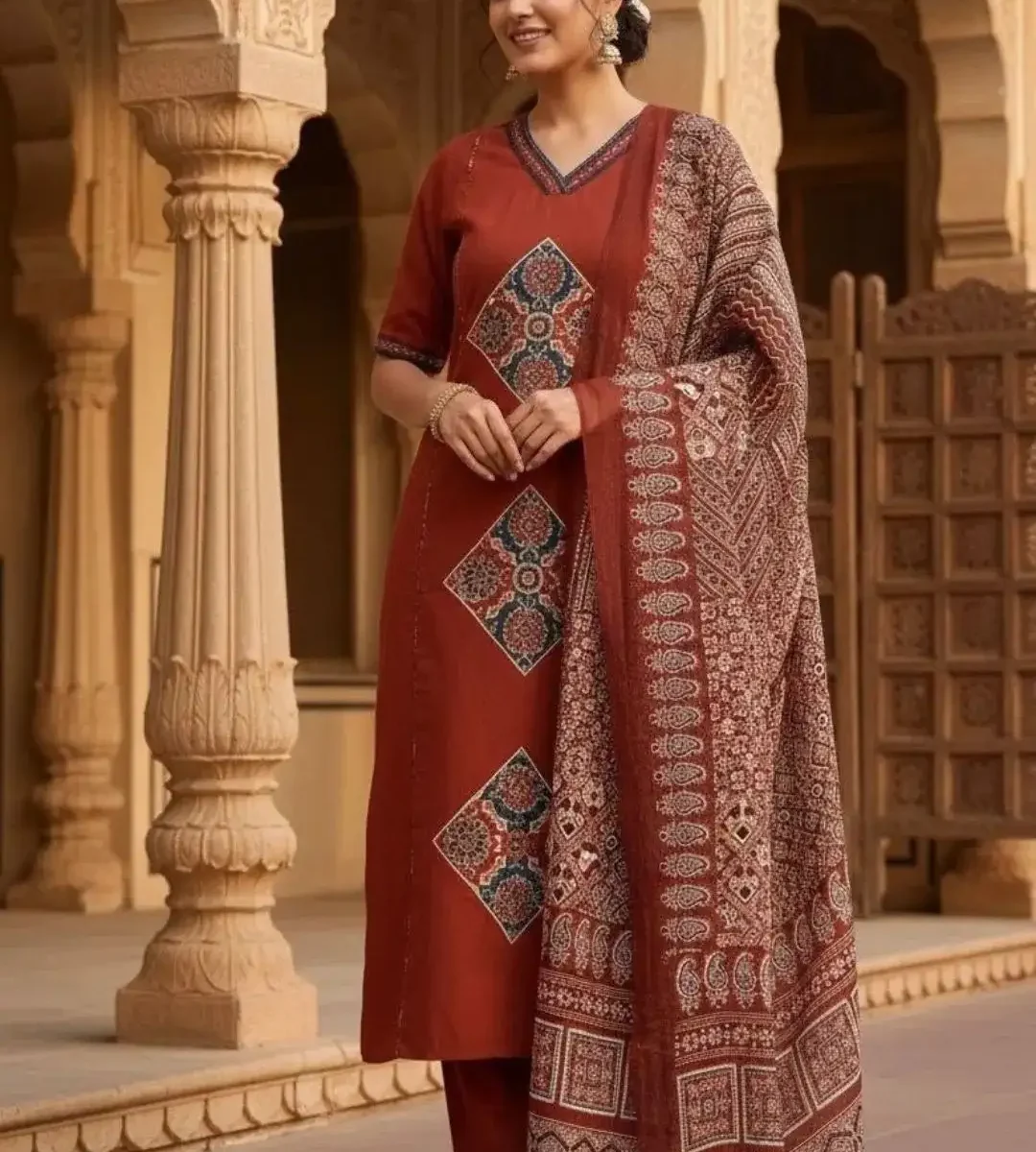 Summer Printed Cotton Suit Set