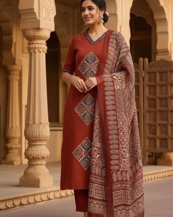 Summer Printed Cotton Suit Set