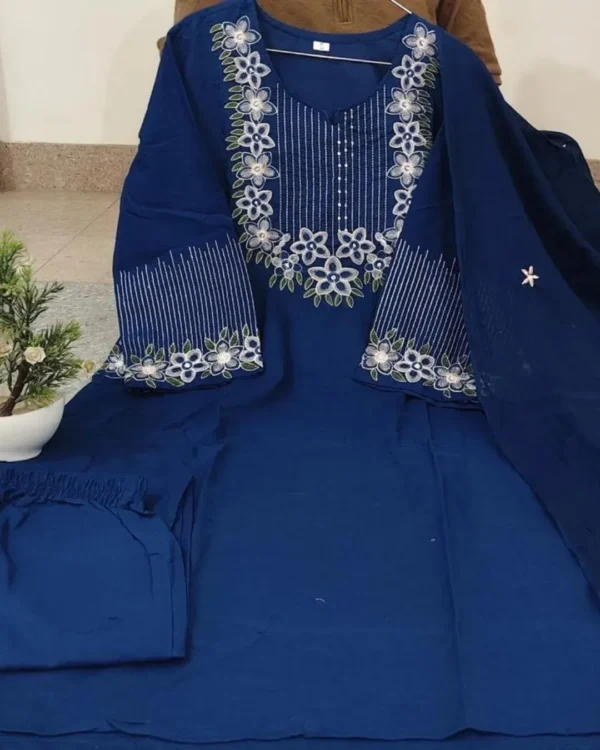 Elegant Mal Cotton Kurti Pant Dupatta  Set
