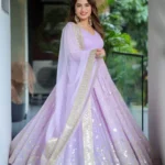 Lavender Colour Anarkali Suit Set With Dupatta