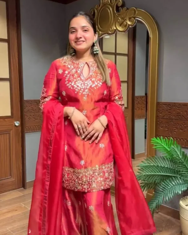 Designer Simar Silk Sharara Suit Set