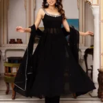 Black Palazzo Suit Set With Dupatta