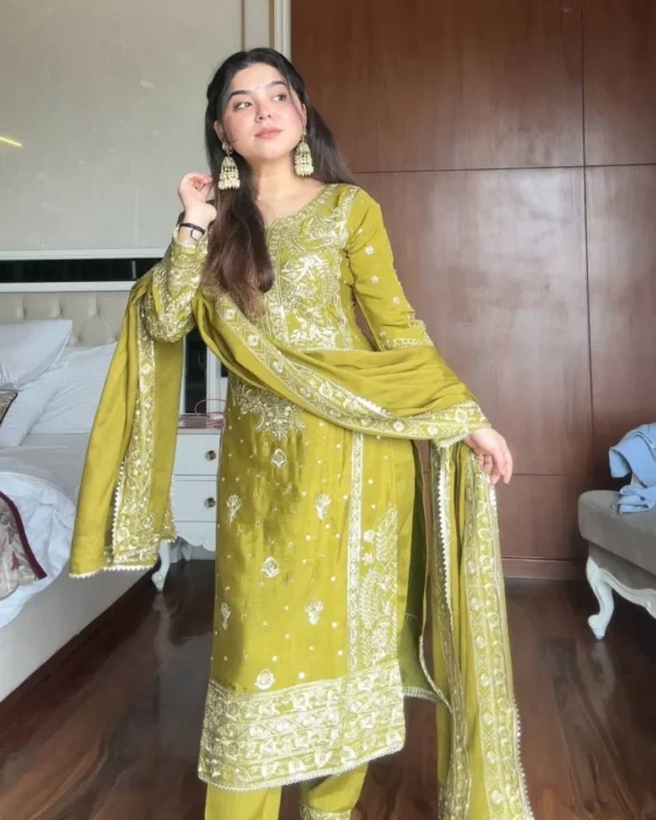 Mehendi Green Party wear Suit Set