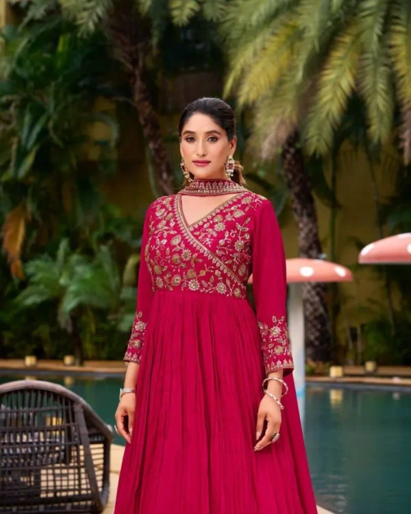 Gulnaar Anarkali Gown with Sequin Work