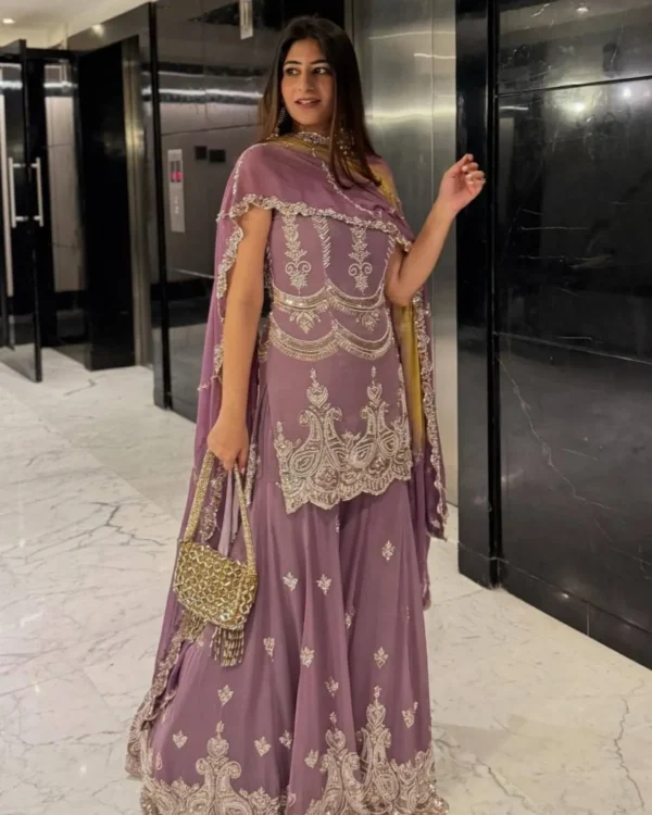 Sleeveless Sharara Suit Set Party Wear